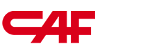 Logo CAF - Construcciones y Auxiliar de Ferrocarriles, we create railway solutions