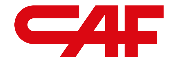 Logo for CAF-Construcciones y Auxiliar de Ferrocarriles, your railway solutions